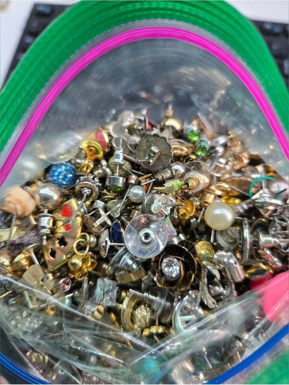 Lot Stud Earrings 2 lbs Jewelry  Faux Pearls DIY Craft Bundle - Picture 9 of 10